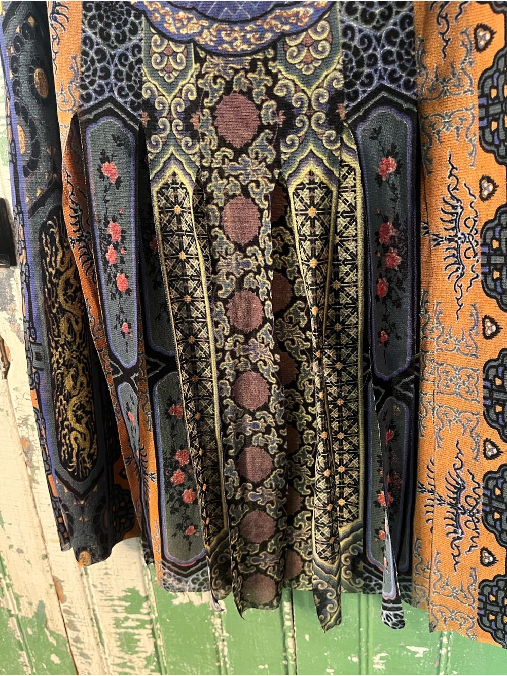 Bohemian Patterned Midi Skirt in Blue, black and Gold - Picture 5 of 8